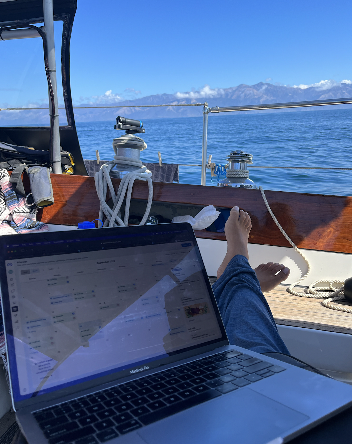 Working while sailing
