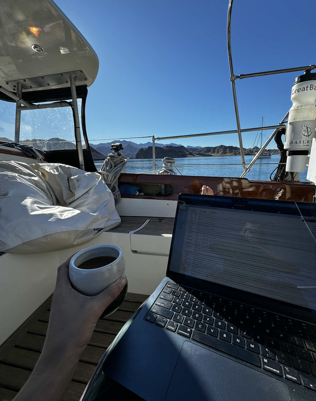 Remotely working on a sailboat